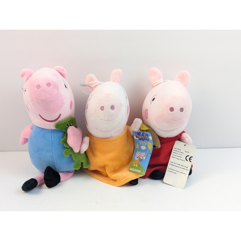 Peppa Pig Plush Toys Set 3 Characters‎ George Suzy Rebecca Lamb Daddy Pig